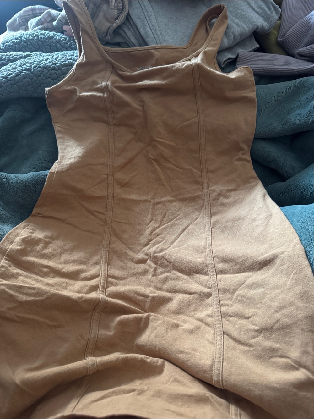 Women's Tan Bodycon Tank Dress